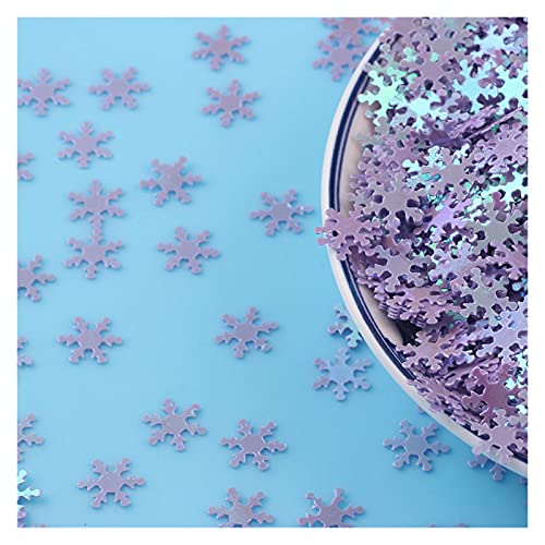 Craft Embellishments Pailletten, 10 g 9 mm Pailletten PVC, flache Schneeblumenform, lose Pailletten(Purple) von HBALDTEDC