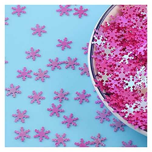 Craft Embellishments Pailletten, 10 g 9 mm Pailletten PVC, flache Schneeblumenform, lose Pailletten(Rose Red) von HBALDTEDC