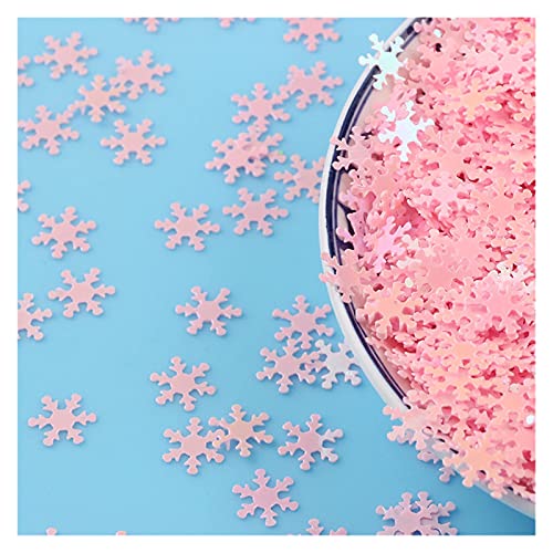 Craft Embellishments Pailletten, 10 g 9 mm Pailletten PVC, flache Schneeblumenform, lose Pailletten(Roze) von HBALDTEDC