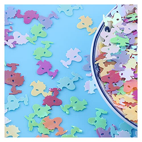 Craft Embellishments Pailletten, 10 g PVC-Pailletten mit Waschbärhund-Motiv, lose, for Nähen, Basteln, 10 x 13 mm(Colorful) von HBALDTEDC