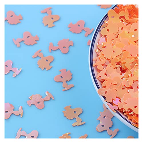 Craft Embellishments Pailletten, 10 g PVC-Pailletten mit Waschbärhund-Motiv, lose, for Nähen, Basteln, 10 x 13 mm(Orange) von HBALDTEDC