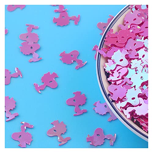 Craft Embellishments Pailletten, 10 g PVC-Pailletten mit Waschbärhund-Motiv, lose, for Nähen, Basteln, 10 x 13 mm(Rose Red) von HBALDTEDC