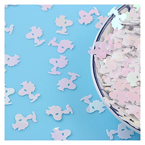 Craft Embellishments Pailletten, 10 g PVC-Pailletten mit Waschbärhund-Motiv, lose, for Nähen, Basteln, 10 x 13 mm(White) von HBALDTEDC