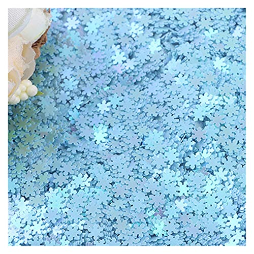 Craft Embellishments Pailletten, 10 g ultradünne Pailletten, 5 mm, weihnachtliche Schneeflockenform, lose Pailletten(Light Blue) von HBALDTEDC