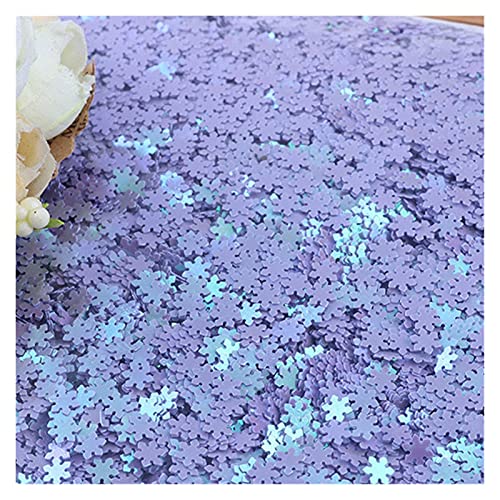 Craft Embellishments Pailletten, 10 g ultradünne Pailletten, 5 mm, weihnachtliche Schneeflockenform, lose Pailletten(Light Purple) von HBALDTEDC