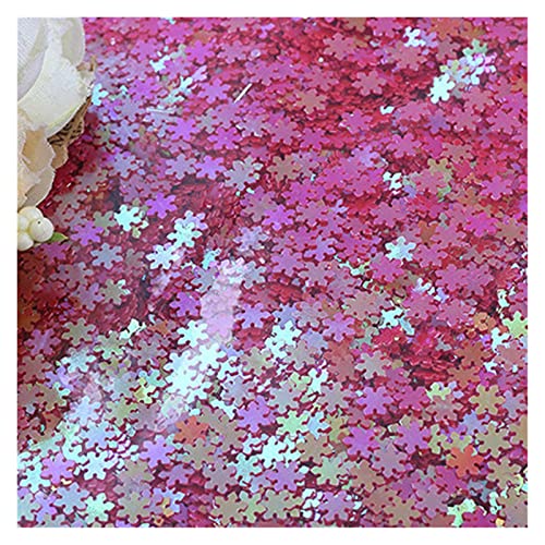 Craft Embellishments Pailletten, 10 g ultradünne Pailletten, 5 mm, weihnachtliche Schneeflockenform, lose Pailletten(Rood) von HBALDTEDC