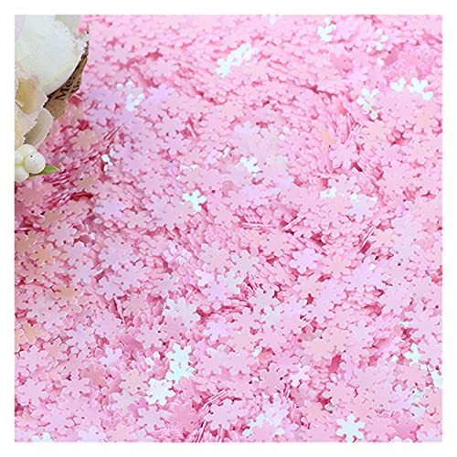 Craft Embellishments Pailletten, 10 g ultradünne Pailletten, 5 mm, weihnachtliche Schneeflockenform, lose Pailletten(Roze) von HBALDTEDC