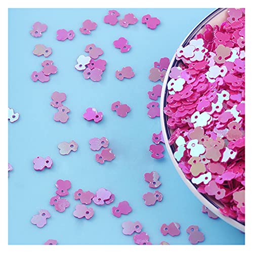 Craft Embellishments Pailletten, 10 gr/los 5 * 6mm Bär Form PVC lose Pailletten Handwerk Glitter Pailletten(Rose Red) von HBALDTEDC