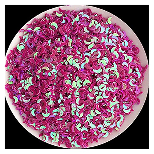 Craft Embellishments Pailletten, 10 gr/los Größe 3mm Mini Mond Pailletten PVC Lose Pailletten Lentejuelas(Ab Fuchsia) von HBALDTEDC