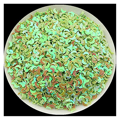 Craft Embellishments Pailletten, 10 gr/los Größe 3mm Mini Mond Pailletten PVC Lose Pailletten Lentejuelas(Ab Light Green) von HBALDTEDC