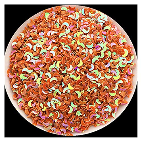 Craft Embellishments Pailletten, 10 gr/los Größe 3mm Mini Mond Pailletten PVC Lose Pailletten Lentejuelas(Ab Orange) von HBALDTEDC