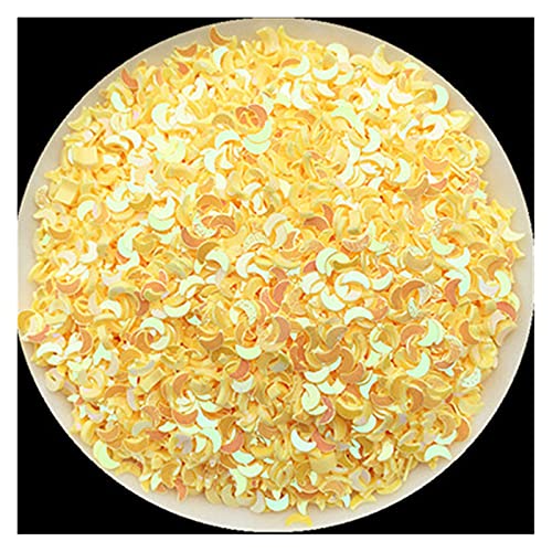 Craft Embellishments Pailletten, 10 gr/los Größe 3mm Mini Mond Pailletten PVC Lose Pailletten Lentejuelas(Ab Yellow) von HBALDTEDC