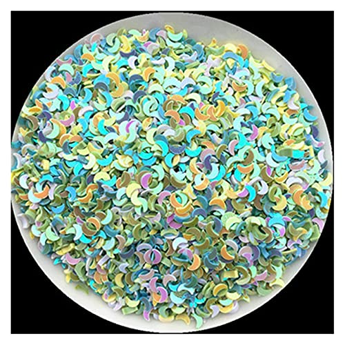 Craft Embellishments Pailletten, 10 gr/los Größe 3mm Mini Mond Pailletten PVC Lose Pailletten Lentejuelas(Mix Lanbaijuhuang) von HBALDTEDC