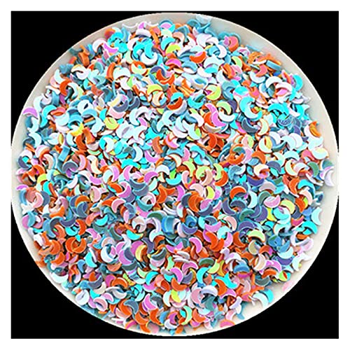 Craft Embellishments Pailletten, 10 gr/los Größe 3mm Mini Mond Pailletten PVC Lose Pailletten Lentejuelas(Mix Whiteorangeblue) von HBALDTEDC