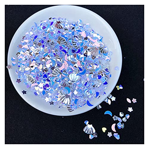 Craft Embellishments Pailletten, 10g/Packung Mix glitzernde Pailletten Stern er Muschelform PVC lose Pailletten Pailletten(Mix White Crystal) von HBALDTEDC