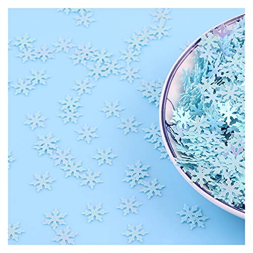 Craft Embellishments Pailletten, 10g/lot Schneeflocke PVC Lose Pailletten Pailletten Handwerk DIY Weihnachten, 9mm(Light Blue) von HBALDTEDC