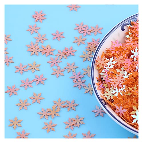 Craft Embellishments Pailletten, 10g/lot Schneeflocke PVC Lose Pailletten Pailletten Handwerk DIY Weihnachten, 9mm(Orange) von HBALDTEDC