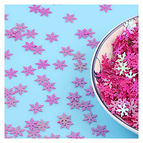 Craft Embellishments Pailletten, 10g/lot Schneeflocke PVC Lose Pailletten Pailletten Handwerk DIY Weihnachten, 9mm(Rose Red) von HBALDTEDC