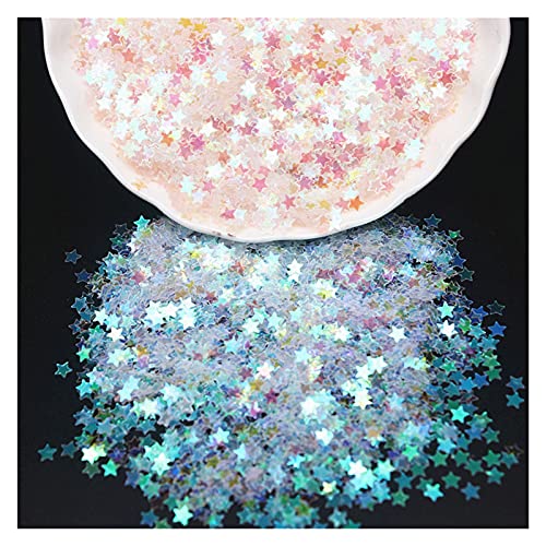 Craft Embellishments Pailletten, 10g 3mm 4mm Pailletten Pvc Fünfzackigen Stern Lose(Ab Transparent,4mm 10g) von HBALDTEDC
