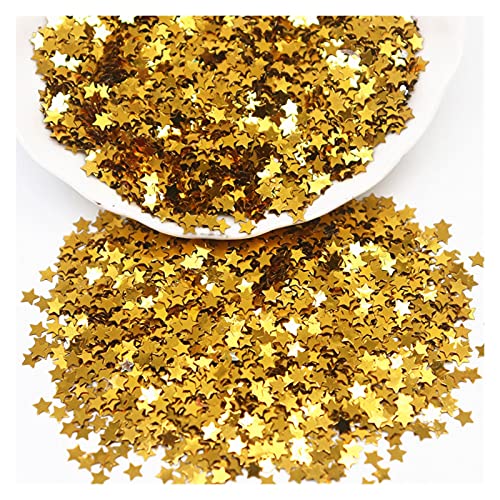 Craft Embellishments Pailletten, 10g 3mm 4mm Pailletten Pvc Fünfzackigen Stern Lose(Gold,3mm 10g) von HBALDTEDC