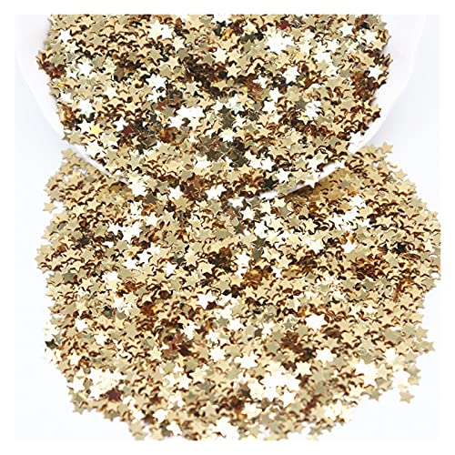 Craft Embellishments Pailletten, 10g 3mm 4mm Pailletten Pvc Fünfzackigen Stern Lose(Light Gold,3mm 10g) von HBALDTEDC