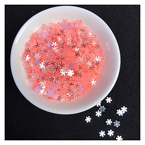 Craft Embellishments Pailletten, 20 gr/los 5mm Schneeflocke PVC Lose Pailletten Pailletten s Maniküre, hochzeit Dekoration Konfetti(Blood Pink) von HBALDTEDC