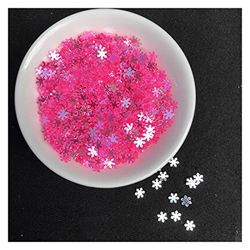 Craft Embellishments Pailletten, 20 gr/los 5mm Schneeflocke PVC Lose Pailletten Pailletten s Maniküre, hochzeit Dekoration Konfetti(Fuchsia) von HBALDTEDC