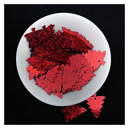 Craft Embellishments Pailletten, 200 stücke Weihnachten Baum Pailletten 18 * 21mm PVC Lose Pailletten Paillette(Laser Red) von HBALDTEDC