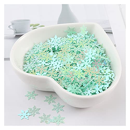 Craft Embellishments Pailletten, Große Pailletten, 9 mm, weihnachtliche Schneeflocken-Pailletten, weiße Schneeblumen, flache Paillette, 10 g(Ab Mint) von HBALDTEDC
