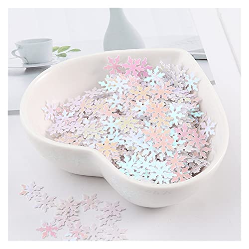 Craft Embellishments Pailletten, Große Pailletten, 9 mm, weihnachtliche Schneeflocken-Pailletten, weiße Schneeblumen, flache Paillette, 10 g(Ab White) von HBALDTEDC