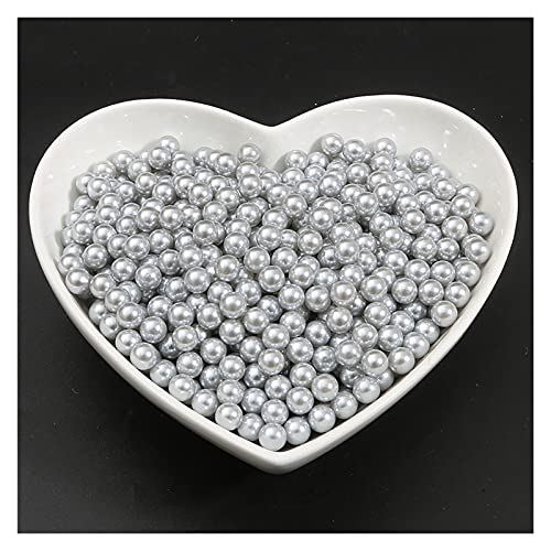 HBALDTEDC Faux Pearls Perlen, 4 mm Acryl ABS Imitation Perle ohne Loch Runde Perlen Multicolor Packung mit 500(Grey) von HBALDTEDC