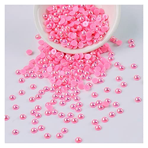 HBALDTEDC Faux Pearls Perlen, 500 Stück 3 mm Acryl Imitation Flatback Perlen Multicolor for Schmuckherstellung DIY Handwerk(Ab Dark Pink) von HBALDTEDC
