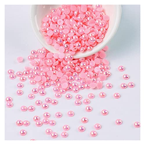 HBALDTEDC Faux Pearls Perlen, 500 Stück 3 mm Acryl Imitation Flatback Perlen Multicolor for Schmuckherstellung DIY Handwerk(Ab Korea Pink) von HBALDTEDC