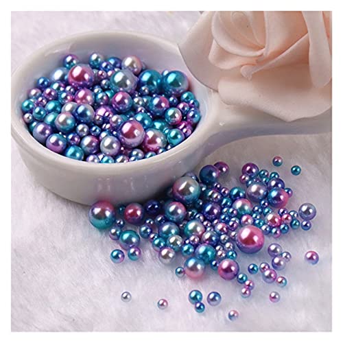 HBALDTEDC Faux Pearls Perlen, Acryl-ABS-Imitationsperlen, Meerjungfrau-Farbverläufe, Mehrfarbig, 3–10 mm, ohne Loch, 200 Stück(2) von HBALDTEDC