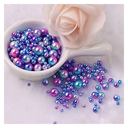 HBALDTEDC Faux Pearls Perlen, Acryl-ABS-Imitationsperlen, Meerjungfrau-Farbverläufe, Mehrfarbig, 3–10 mm, ohne Loch, 200 Stück(6) von HBALDTEDC