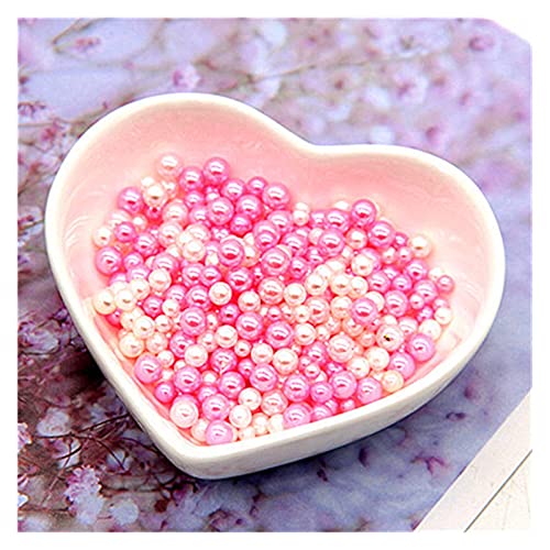 HBALDTEDC Faux Pearls Perlen, Acryl-Imitation, Flache Rückseite, Perlen ohne Löcher, Mehrfarbig, 2–5 mm, for Schmuckherstellung, DIY-Bastelarbeiten, 10 g(1) von HBALDTEDC