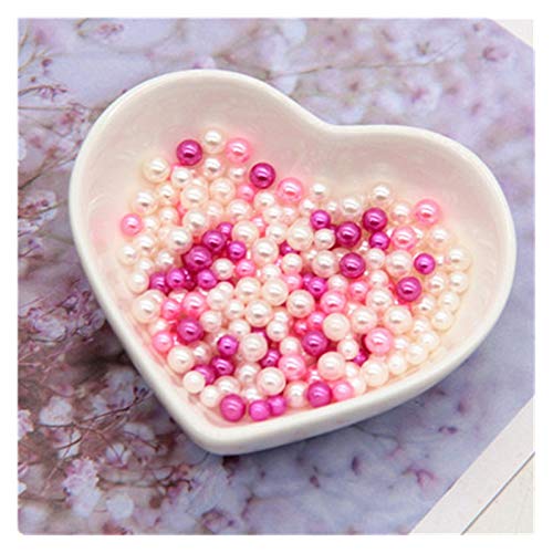 HBALDTEDC Faux Pearls Perlen, Acryl-Imitation, Flache Rückseite, Perlen ohne Löcher, Mehrfarbig, 2–5 mm, for Schmuckherstellung, DIY-Bastelarbeiten, 10 g(4) von HBALDTEDC