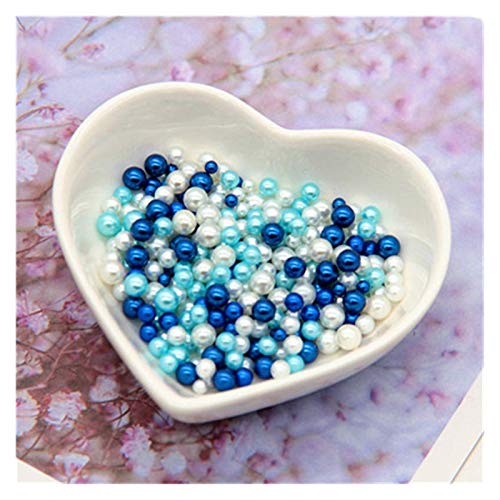 HBALDTEDC Faux Pearls Perlen, Acryl-Imitation, Flache Rückseite, Perlen ohne Löcher, Mehrfarbig, 2–5 mm, for Schmuckherstellung, DIY-Bastelarbeiten, 10 g(7) von HBALDTEDC