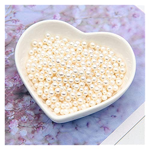 HBALDTEDC Faux Pearls Perlen, Acryl-Imitation, Flache Rückseite, Perlen ohne Löcher, Mehrfarbig, 2–5 mm, for Schmuckherstellung, DIY-Bastelarbeiten, 10 g(8) von HBALDTEDC