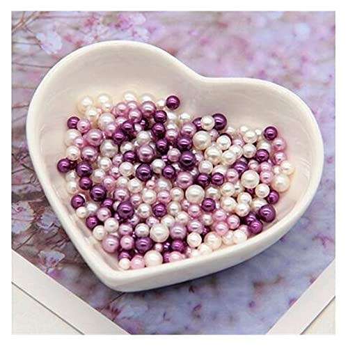 HBALDTEDC Faux Pearls Perlen, Acryl-Imitation, Flache Rückseite, Perlen ohne Löcher, Mehrfarbig, 2–5 mm, for Schmuckherstellung, DIY-Bastelarbeiten, 10 g(9) von HBALDTEDC