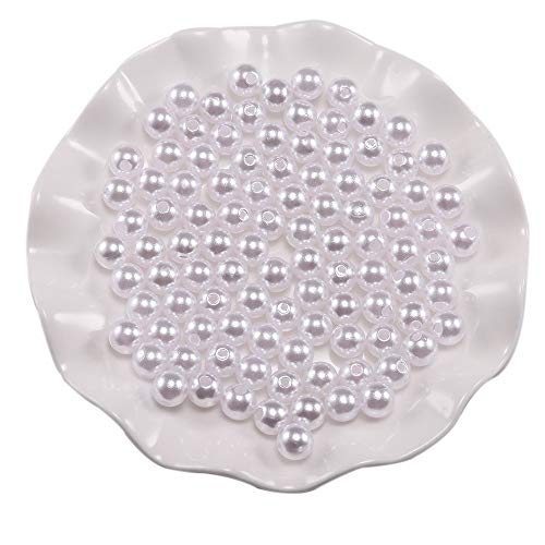 HBALDTEDC Faux Pearls Perlen, Acryl-Imitationsperlen, 3–20 mm, weiß, lose Perlen zur Herstellung von DIY-Schmuck, Packung mit 10 Größen(10mm x 100Pcs) von HBALDTEDC