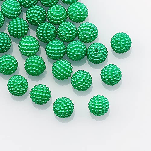 HBALDTEDC Faux Pearls Perlen, Acrylperlen, rund, 10 mm, Mehrfarbig, 50/100 Stück, for die Schmuckherstellung, DIY-Armband, Halskette(Green,100Pcs) von HBALDTEDC