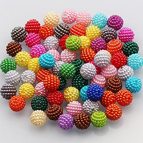 HBALDTEDC Faux Pearls Perlen, Acrylperlen, rund, 10 mm, Mehrfarbig, 50/100 Stück, for die Schmuckherstellung, DIY-Armband, Halskette(Mixed Color,50Pcs) von HBALDTEDC