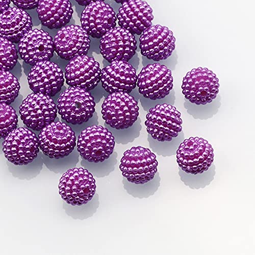 HBALDTEDC Faux Pearls Perlen, Acrylperlen, rund, 10 mm, Mehrfarbig, 50/100 Stück, for die Schmuckherstellung, DIY-Armband, Halskette(Purple,50Pcs) von HBALDTEDC