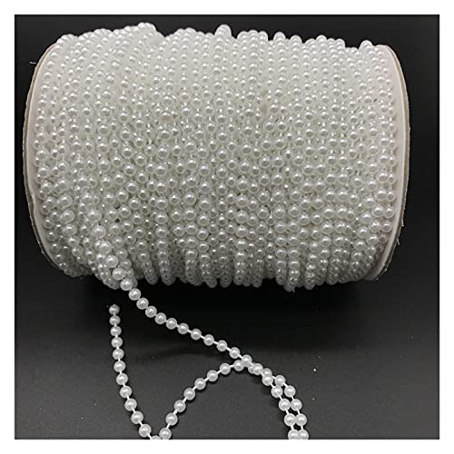 HBALDTEDC Faux Pearls Perlen, Acrylperlenkette, Girlande, DIY-Schmuck, Hochzeitsdeko, Mehrfarbig, 2,5–10 mm, 2 Yards(W,4mm) von HBALDTEDC