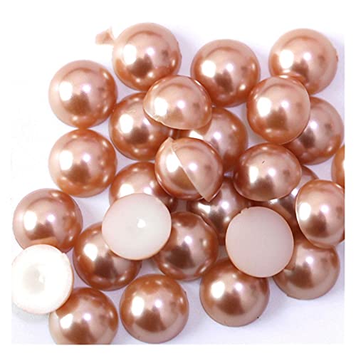 HBALDTEDC Faux Pearls Perlen, Halbrunde Acryl-Imitationsperlen mit Flacher Rückseite, Mehrfarbig, 5 mm, 500 Stück, for DIY-Schmuckhandwerk(Light Coffee) von HBALDTEDC