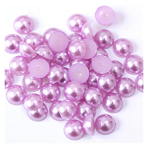 HBALDTEDC Faux Pearls Perlen, Halbrunde Acryl-Imitationsperlen mit Flacher Rückseite, Mehrfarbig, 5 mm, 500 Stück, for DIY-Schmuckhandwerk(Light Purple) von HBALDTEDC