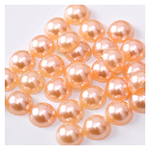 HBALDTEDC Faux Pearls Perlen, Halbrunde Acryl-Imitationsperlen mit Flacher Rückseite, Mehrfarbig, 5 mm, 500 Stück, for DIY-Schmuckhandwerk(Orange) von HBALDTEDC