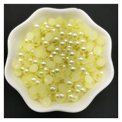 HBALDTEDC Faux Pearls Perlen, Imitationsperlen, Acrylperlen mit Flacher Rückseite, Mehrfarbig, 4 mm, 200 Stück, for die Schmuckherstellung(8) von HBALDTEDC