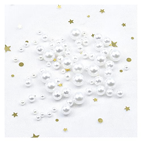HBALDTEDC Faux Pearls Perlen, Kunstperlen, ohne Loch, rund, Zubehör zur Schmuckherstellung, Mehrfarbig, 3–10 mm, 20 g(6) von HBALDTEDC